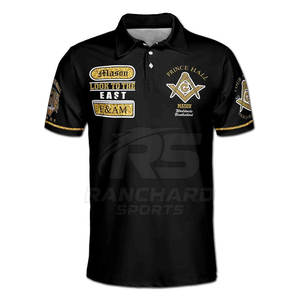 เสื้อโปโลผ้าฝ้ายปักลายเมสันสุดหรู เสื้อโปโลเมสันปักลายสัญลักษณ์ฟรีเมสัน - Product Image 1