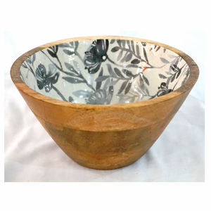 Acheter Bol en bois de service fabriqué à la main Émail Imprimé Vaisselle la plus vendue Plateau de saladier Taille personnalisée Fabriqué en Inde - Product Image 1