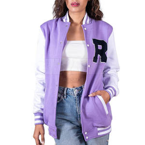 Women's Premium Quality Letterman <b>Jacket</b> for Winter Wear Cotton-Filled Knitted Wholesale Clothing - Product Image 1