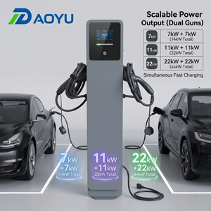 Borne de Recharge Double pour Véhicules Électriques 11kW 22kW, Type 2 GBT Type 1, OCPP 1.6J, Station de Recharge Intelligente avec Application pour Parc de Véhicules Professionnel - Product Image 1