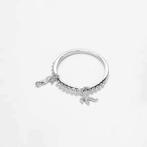 Anillo colgante de pulpo y caballito de mar delicado a la moda para mujer en oro macizo de 18K, anillo de banda de eternidad, regalo para amantes del anillo colgante - Product Image 3