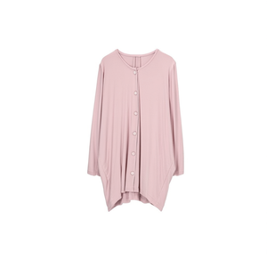 Cardigan en tissu éponge rose pour femme, coupe chauve-souris - Product Image 2