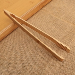 Nueva herramienta de cocina, pinzas de bambú hechas a mano para servir comidas y cocinar alimentos, juego de pinzas de mango largo - Product Image 3
