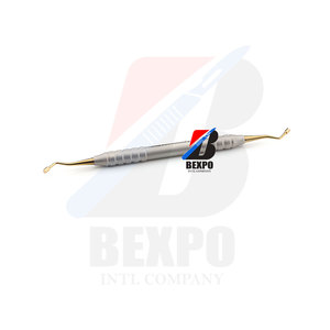Nuevo empacador de hueso de implante Dental de 3mm Manual de instrumentos de mango Tru-Grip dorado de titanio liso - Product Image 1