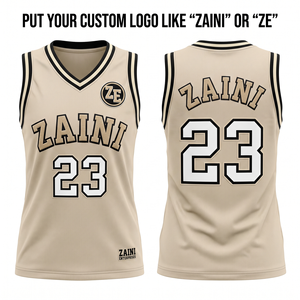 Robe de basket-ball pour femmes, jersey 180 GSM, maille polyester premium respirante, crème, logo brodé personnalisé, uniforme - Product Image 1