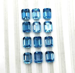 Lote de piedras preciosas sueltas de corte octogonal de Topacio Azul suizo natural, piedras de Topacio Azul suizo de 6-8 MM para la fabricación de joyas - Product Image 5