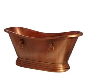 Bañera Oasis de cobre independiente moderna Serenity brillante y elegante bañera - Product Image 3