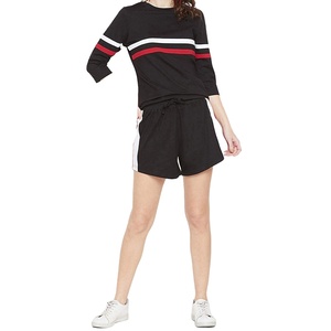 Conjunto de Camiseta y Pantalones Cortos Personalizados de Alta Calidad, 100% Algodón, Logotipo Impreso, Conjunto de 2 Piezas, Camiseta y Pantalones Cortos Holgados para Mujer, Modelo 2026 - Product Image 5