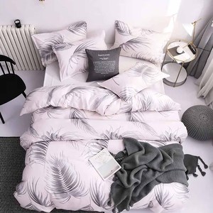 Ensemble de draps de lit de luxe pour la maison et l'hôtel en gros tissu doux de couleur unie motif respirant et imprimé de toutes les tailles - Product Image 4