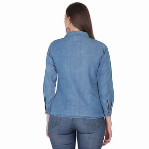 Chemise en jean pour femme, style moderne pour un look décontracté, chemise en jean à manches longues pour femme, design décontracté et durable - Product Image 2