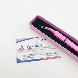 Pince à épiler en acier inoxydable à revêtement en poudre rose vente en gros Extension de cils avec logo personnalisé en fibre pointue pour cils - Product Image 6