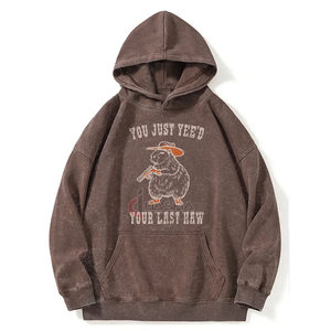 Venta al por mayor de sudaderas con capucha de peso pesado de gran tamaño personalizado Vintage Streetwear para hombres DTG impreso en relieve Boxy Cropped Hoodies fabricante - Product Image 5