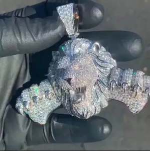 Colgante con Diamante de Corte Redondo de 5 Quilates con Forma de Letra para Hombre, Chapado en Oro Blanco de 14K sobre Plata, para Fiesta - Product Image 3