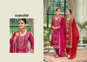 ชุดซอลวาร์ผู้หญิงผ้าโปร่งบางปักลายแฟชั่นผู้ผลิตจาก Surat ราคาขายส่ง - Product Image 2