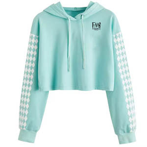 เสื้อฮู้ดเอวลอยสำหรับผู้หญิงเสื้อฮู้ดพิมพ์ลายสกรีนดีไซน์ตามขนาด - Product Image 1