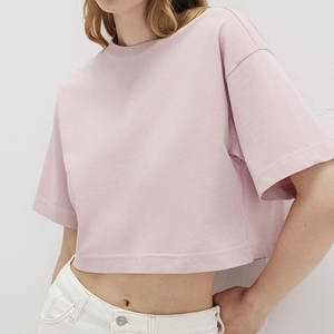 Camiseta corta de alta calidad con logotipo personalizado para mujer, ropa informal, Camiseta corta ajustada de manga corta para mujer - Product Image 3