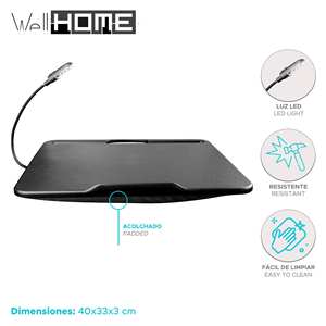 WELL HOME 'Oran' Tavolino da Esterno Nero 40x33cm, Illuminazione di Qualità - Product Image 2