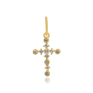 Luxury Vintage 925 <b>Sterling</b> <b>Silver</b> <b>Cross</b> Pendant Designer Gold Plated with Zircon Gemstone Religious Christian Jewelry Gift - Product Image 1