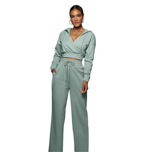 Nouveauté 100% coton femmes haut court à capuche haute qualité à manches longues décontracté mode vêtements pour l'hiver 2026 - Product Image 4