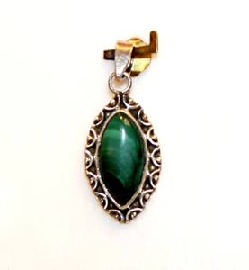 Pendentif en argent sterling malachite naturel de qualité supérieure 925 mariage cadeau femme fête anniversaire unisexe - Product Image 4