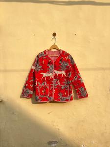 Veste matelassée en coton fleuri fait à la main réversible Boho manteau bloc impression Festival vêtements d'extérieur femmes cadeau de noël pour les proches - Product Image 3