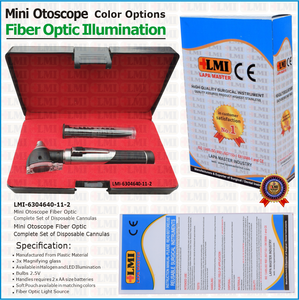 Otoscopio de Fibra Óptica Negro de Calidad Premium, Instrumento Médico con Luz Brillante para Examen - Product Image 2