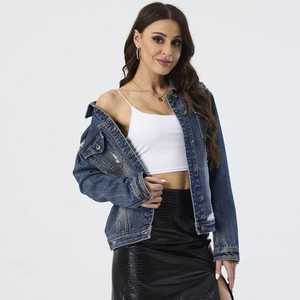 Veste en jean pour femmes veste en jean à revers de haute qualité veste en jean épaissie à la mode avec sortie d'usine - Product Image 4