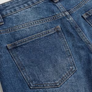 Nouveauté Jeans à jambes larges évasées à deux tons pour femmes, lavage moyen, logo personnalisé, respirant, pantalon tendance pour femmes - Product Image 5
