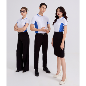 T-shirt polo deux tons pour hommes au design tendance 65/35 210gsm doux à séchage rapide personnalisable pour la vente en gros - Product Image 2