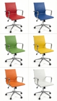 Chaise de bureau exécutive moderne avec cadre et accoudoirs pivotants réglables en acier inoxydable pour espace de travail