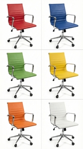 Chaise de bureau exécutive moderne avec cadre et accoudoirs pivotants réglables en acier inoxydable pour espace de travail - Product Image 6