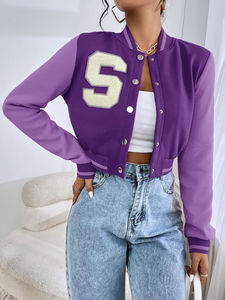 Nouvelles vestes d'université recadrées de meilleure qualité pour femmes et logo personnalisé Qualité supérieure pour le meilleur matériel Varisty Jacket - Product Image 4