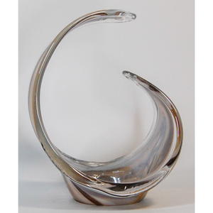 Italian High Quality <b>Glass</b> Centerpiece to Decorate the House in a Special Dark Brown White Rust Color to Make Any Room Unique - Product Image 2