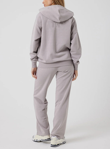 Vente en gros 2 pièces ensemble de jogging à capuche surdimensionné 100% coton décontracté solide pour femme vêtements d'automne survêtement pour femme - Product Image 5