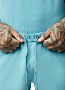 2025 hommes haute rue Shorts de sport nouvelle mode été couleurs unies bloc personnalisé coupe ample un sur trois Polyester court homme - Product Image 4