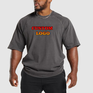 T-shirt à épaules tombantes de grande taille pour homme 100% coton personnalisé 280 GSM fentes latérales Style Streetwear - Product Image 6