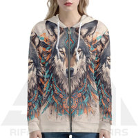Sweat-shirt en molleton premium pour femme, motif loup vintage Alpha Midnight, sublimation, imprimé animal classique, streetwear éco-responsable