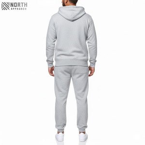 Conjunto Deportivo de Dos Piezas para Hombre, con Capucha, Informal, para Gimnasio, Fitness, Entrenamiento, de Felpa Técnica, Estilo Francés, Talla Grande, con Logotipo - Product Image 5