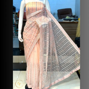 Anarkali Saree เลื่อมสีดำที่สง่างามสำหรับงานปาร์ตี้งานแต่งงานและชุดทางการ | เย็บตามสั่งได้ - Product Image 5