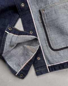 แจ็กเก็ตผ้ายีนส์แฟชั่นแบบขาดสำหรับผู้ชาย, ผ้าฝ้าย100% กันแบคทีเรียกระดุมแตรออกแบบได้ตามต้องการ100กรัมลำลอง - Product Image 5