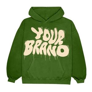 Sudadera con Capucha Extra Grande de Marca de Diseñador para Hombre, Sudadera con Capucha de Felpa Francesa Personalizada OEM, Lavada, con Parches Desgastados, Estilo Urbano Vintage de Invierno - Product Image 1