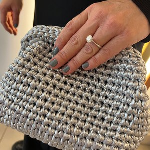 Costom แฮนด์เมดคุณภาพสูงโครเชต์ Raffia กระเป๋าคลัทช์กระเป๋าสานมือถุงฟาง - Product Image 3
