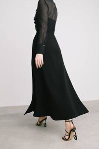 Summer Collection High Waist Black Women's <b>Skirts</b> Rayon Spandex Woven Fabric HANI <b>LONG</b> <b>SKIRT</b> Custom Label WHITEANT Vietnam - Product Image 5