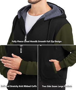 เสื้อฮู้ดผู้ชายบุขนแกะ หนา อุ่นสบาย สำหรับฤดูหนาว ลายพิมพ์ดิจิทัล สไตล์ลำลอง แนวสปอร์ต - Product Image 3