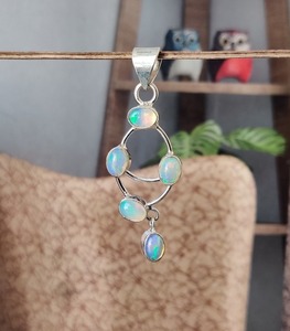 Handmade Classical <b>Pendant</b> 925 Solid Silver Jewelry For Women 925 Sterling Silver <b>Opal</b> Gemstone Boho Style <b>Pendant</b> Gift For - Product Image 3