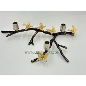 Fleur Conception En Aluminium Or Poli Table Top Chandelier Titulaire De Mariage Resorts Fêtes D'anniversaire Bougeoir De L'Indien - Product Image 6