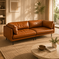 Canapé d'angle en L personnalisé en cuir véritable moderne, antibactérien, avec dossier réglable et rembourrage en éponge, idéal pour appartement et hôtel