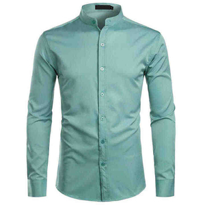 Chemises formelles pour hommes de différentes couleurs en mélange de polyester 100% coton à manches longues et coupe ajustée. - Product Image 6