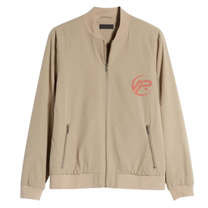 Chaquetas universitarias para hombres de manga larga con cremallera completa Chaquetas universitarias para hombres con logotipo personalizado - Product Image 4