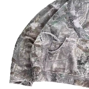 Sweat-shirts à capuche pour hommes en coton imprimé vintage personnalisé, camouflage, 450 g/m², sweat-shirts à capuche ample, graphique, camouflage de chasse, sweat-shirt lourd - Product Image 4